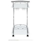 Elfman 2-tier Glass Shelf Metal Bar Cart White and Chrome