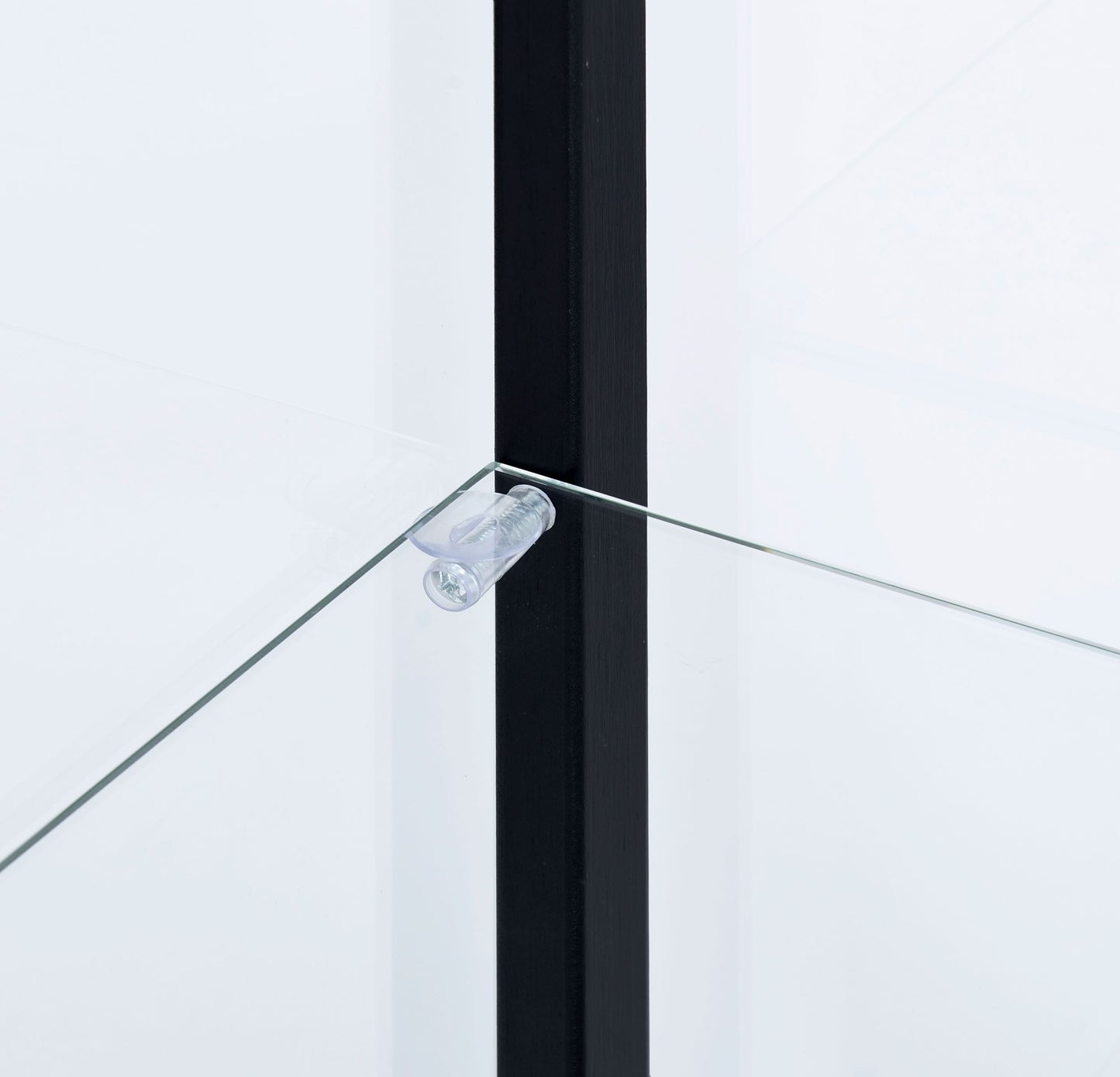 Delphinium 5-shelf Glass Curio Cabinet Black and Clear