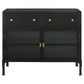 Sadler 2-drawer Accent Cabinet with Glass Doors Black