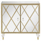 Astilbe 2-door Accent Cabinet Mirror and Champagne