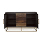 Zara 2-drawer Accent Cabinet Black Walnut and Gold